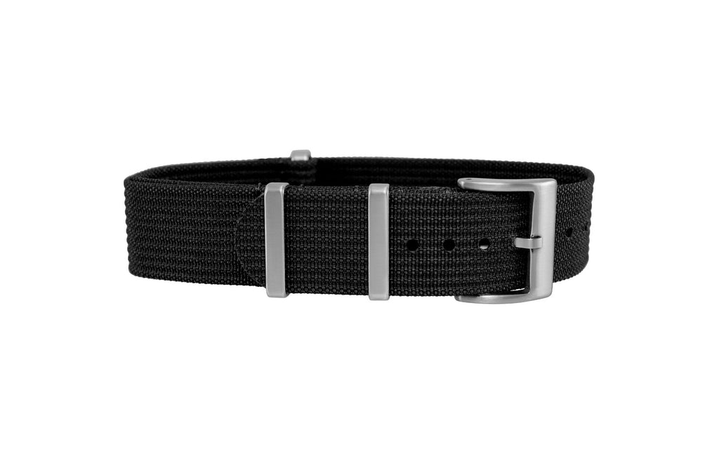 AWB Graphite Black Premium Ribbed Nylon Watch Strap