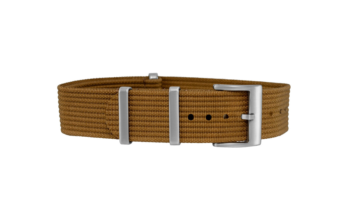 AWB Caramel Brown Premium Ribbed Nylon Watch Strap