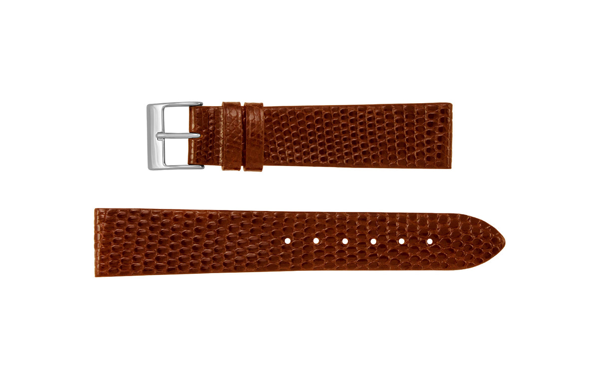 AWB Italian Made - Men&#39;s Chestnut Genuine Lizard Watch Strap