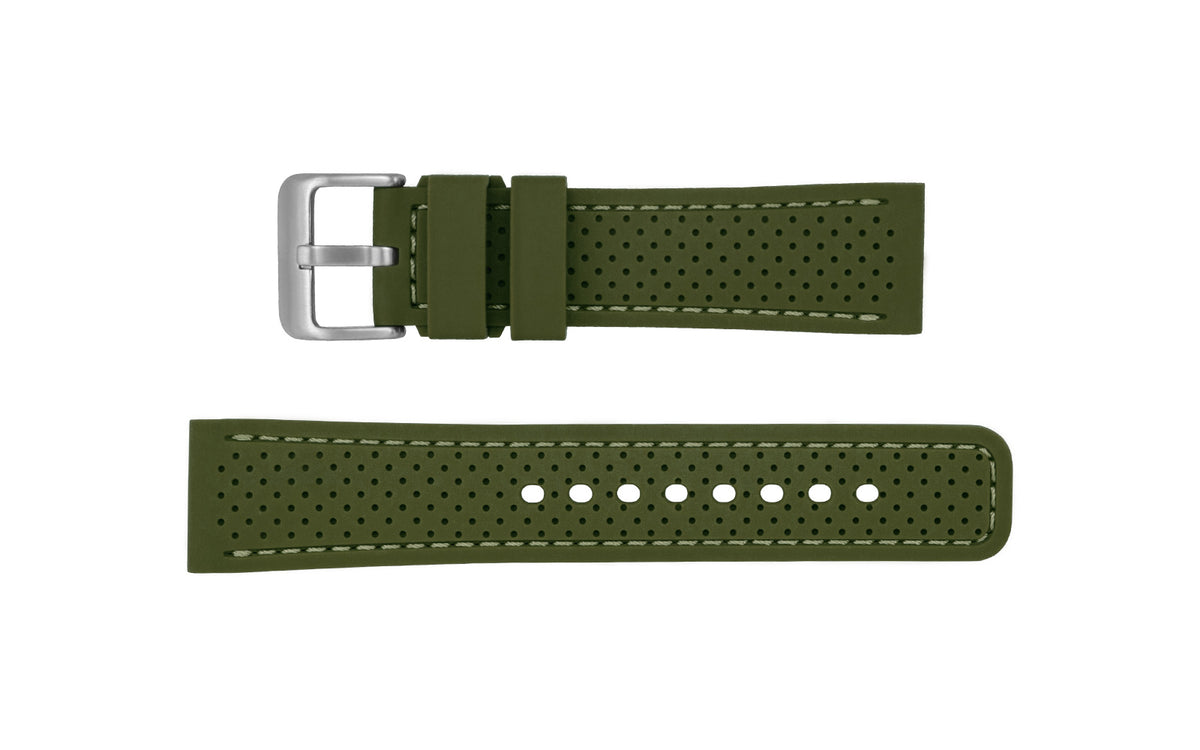 AWB Men&#39;s Olive Perforated Silicone Watch Band