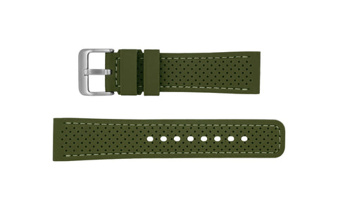 AWB Men's Olive Perforated Silicone Watch Band