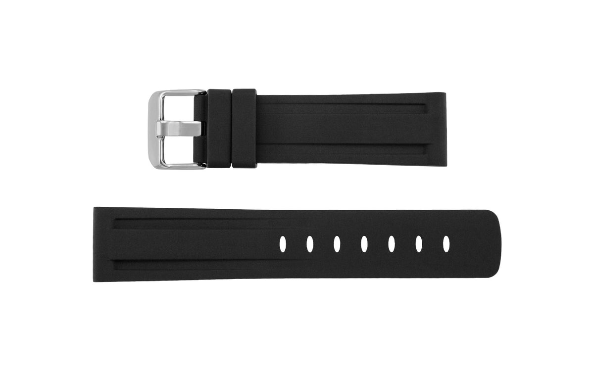 AWB Men&#39;s Black Heavy Duty Silicone Diver Watch Band