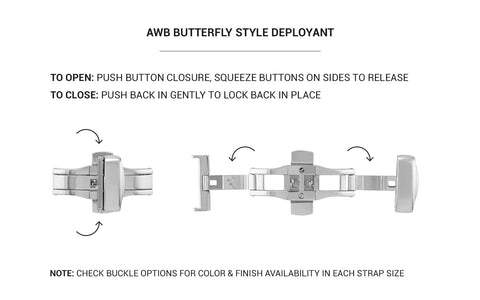 AWB Black Pilot Style FKM Rubber Watch Strap