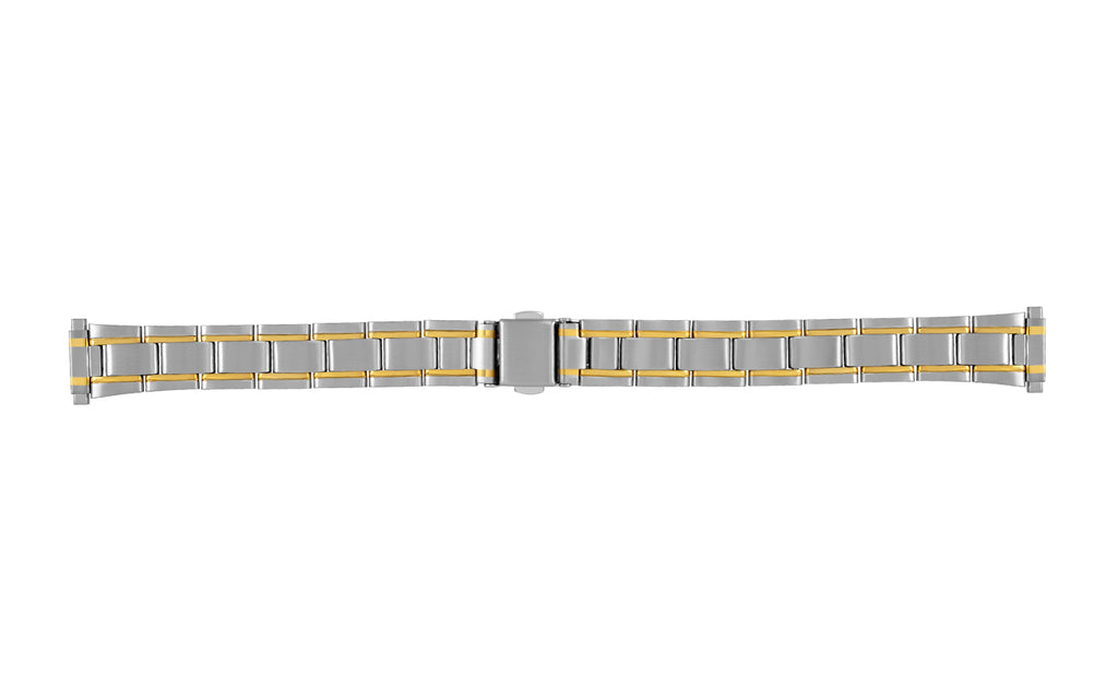 Hadley Roma Women's Two Tone Metal Bracelet Watch Band