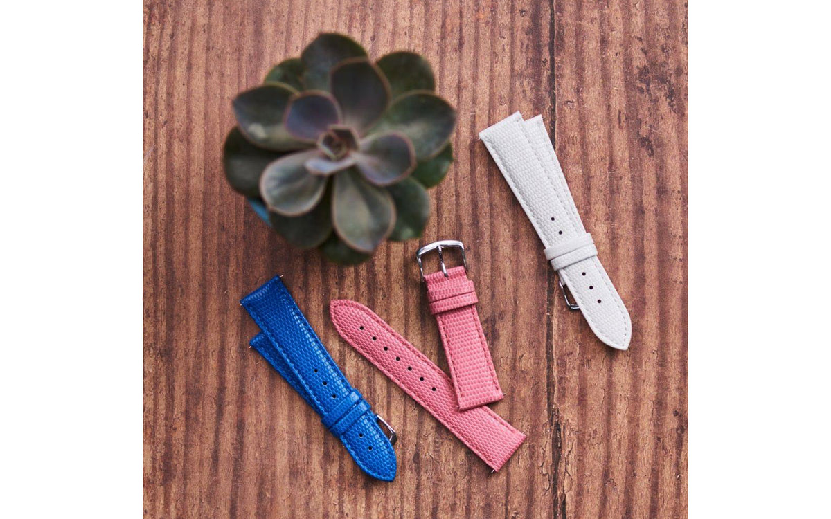 Hadley-Roma Women&#39;s Pink Java Lizard Grain Leather Watch Strap