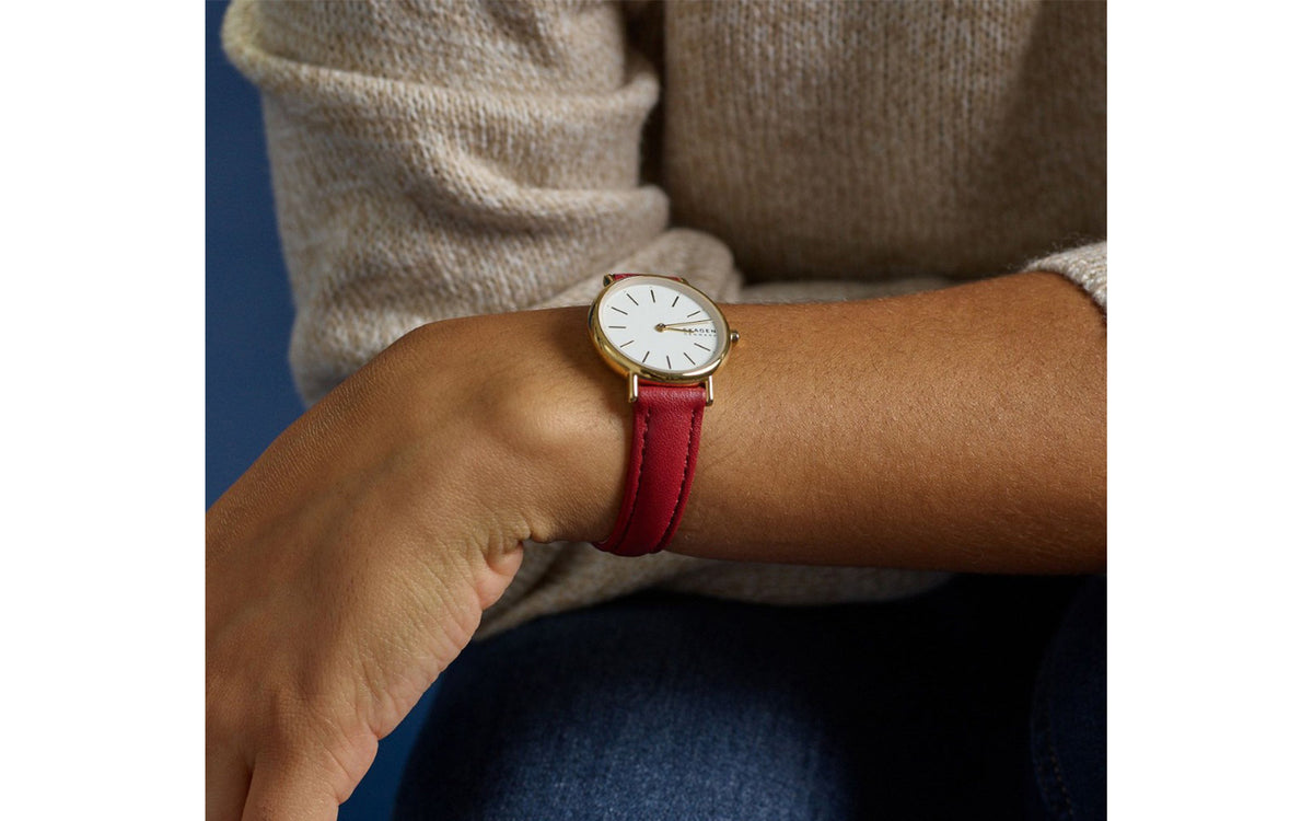 Hadley Women's Wine Microfiber Vegan Watch Strap