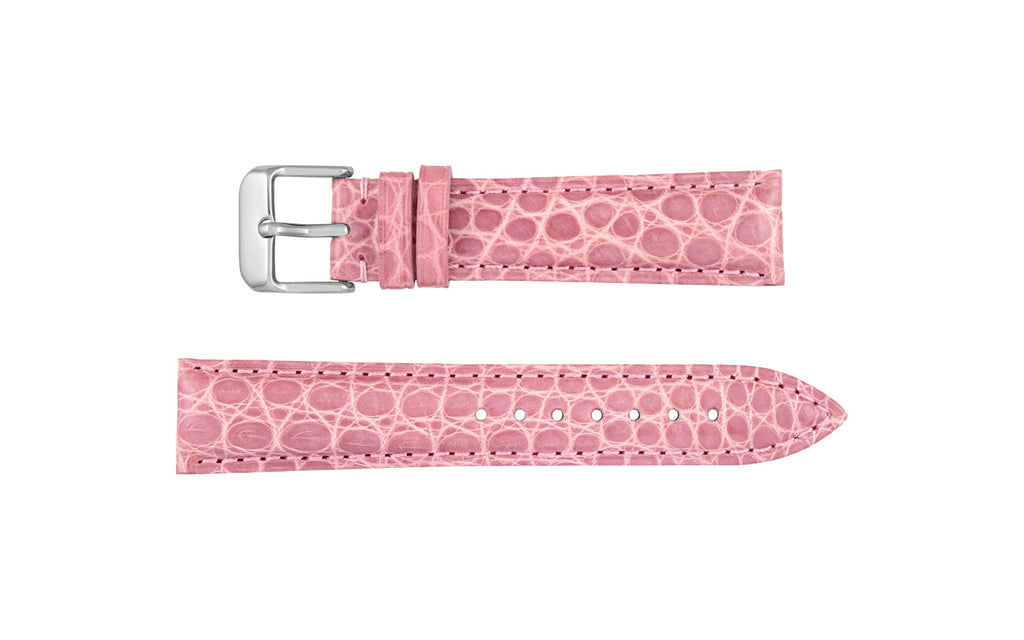 Hadley-Roma Women's Rose Shiny Genuine Alligator Watch Strap