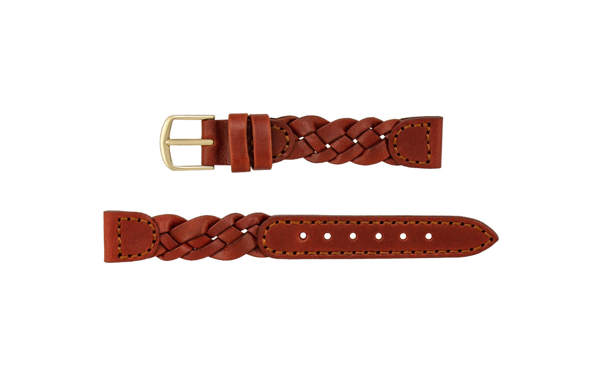 Hadley-Roma Women&#39;s Tan Woven Leather Watch Strap