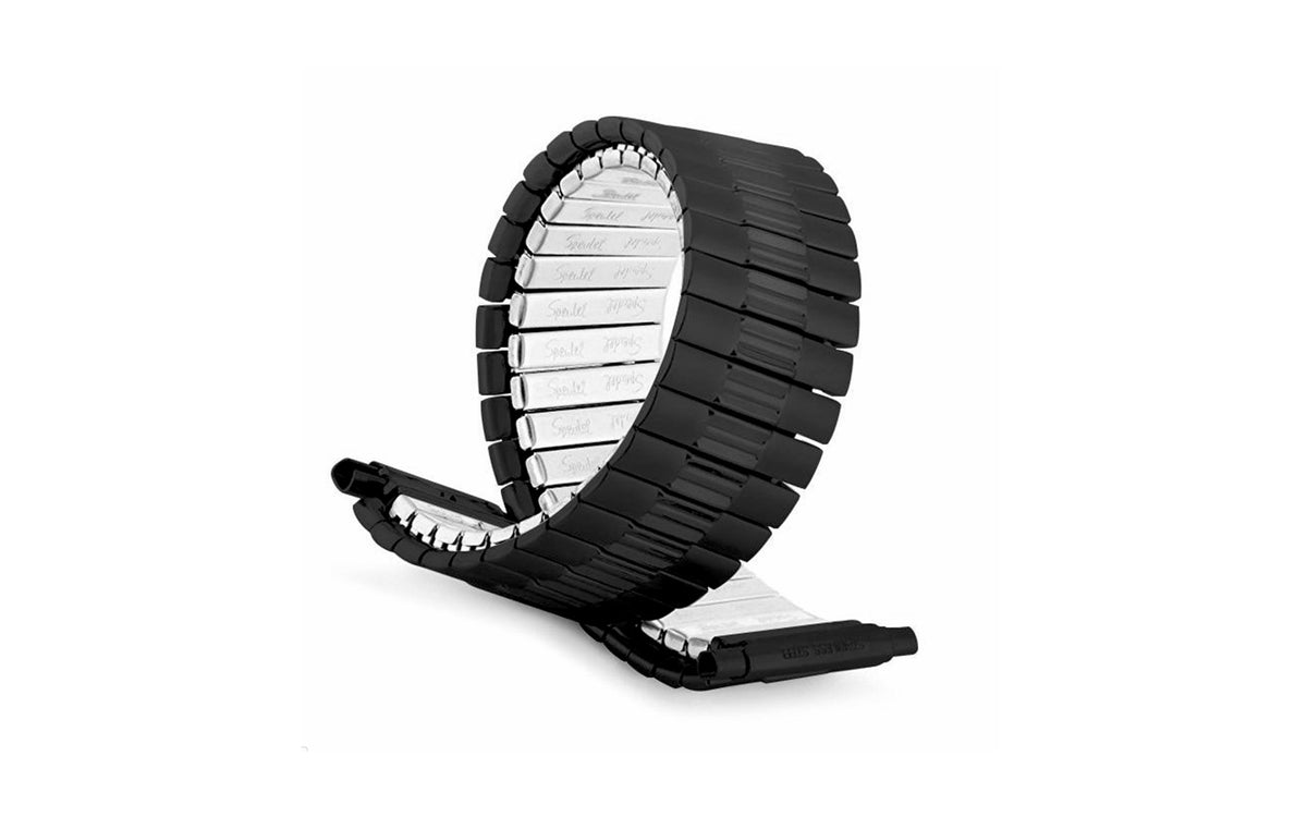 Speidel Men's Black Stainless Steel Twist-O-Flex Metal Expansion Watch Band