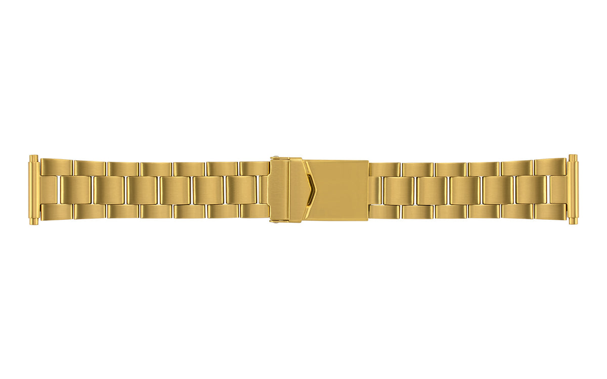 Hadley-Roma Men&#39;s Goldtone Rolex Oyster® Style Straight End Metal Bracelet Watch Band