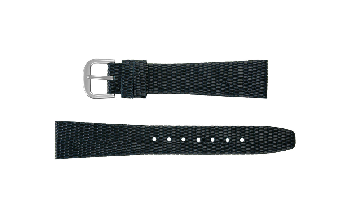Stuller Men&#39;s Navy Flat Lizard Grain Leather Watch Band