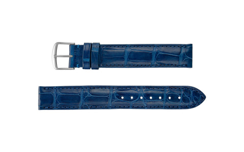 Hadley-Roma Men's Matte Royal Blue Genuine Alligator Watch Strap