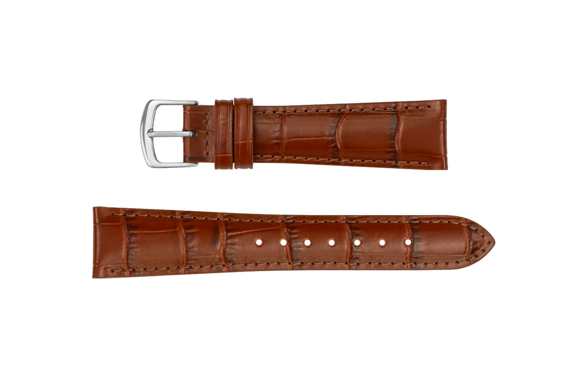 Hadley-Roma Men's Chestnut Brown Alligator Grain Leather Watch Strap