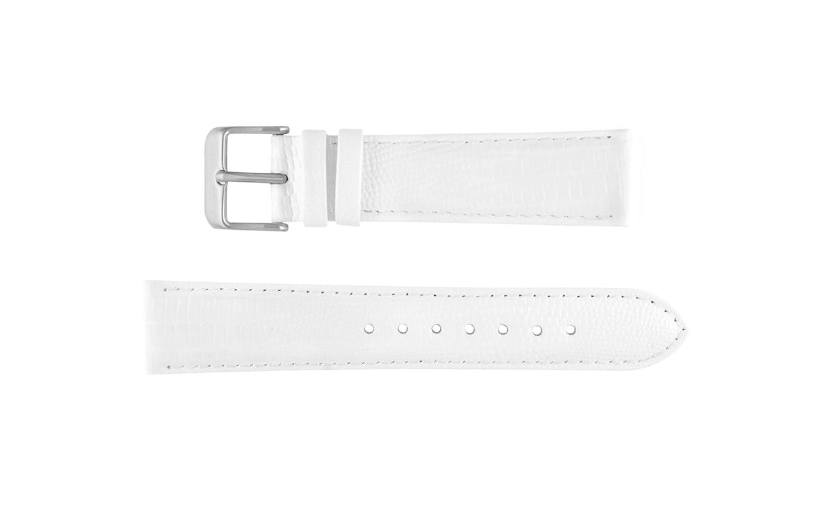 DB Straps Men&#39;s White Teju Lizard Grain Leather Watch Strap