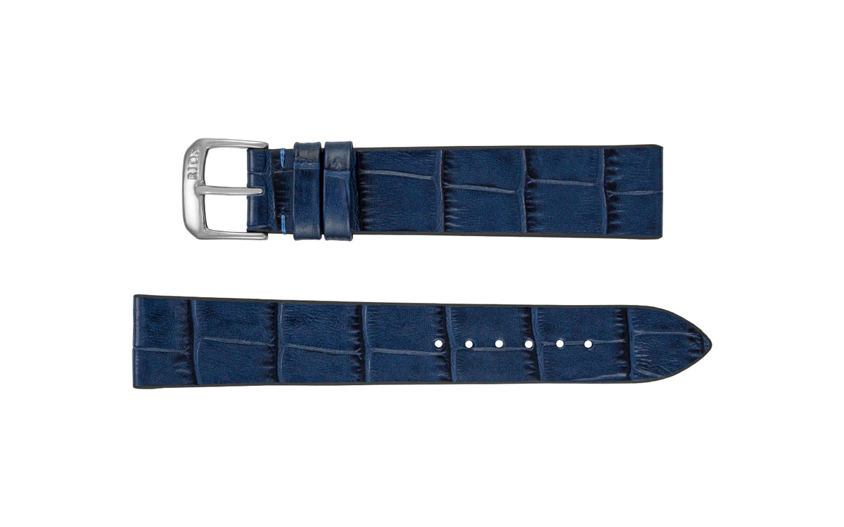 RIOS1931 Miami - Men&#39;s Blue Embossed Alligator Grain Leather Watch Strap