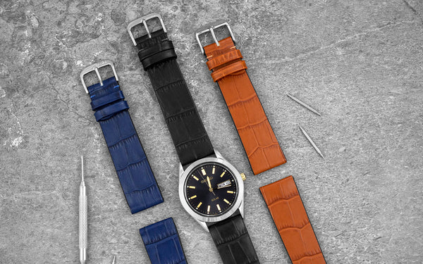 Miami Blue Alligator Leather Watch Strap