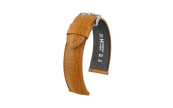 Camelgrain by HIRSCH - Men's LONG Honey Textured Leather Watch Strap