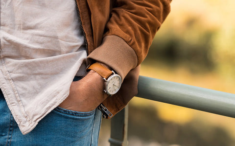 Camelgrain by HIRSCH - Men's Honey Textured Leather Watch Strap