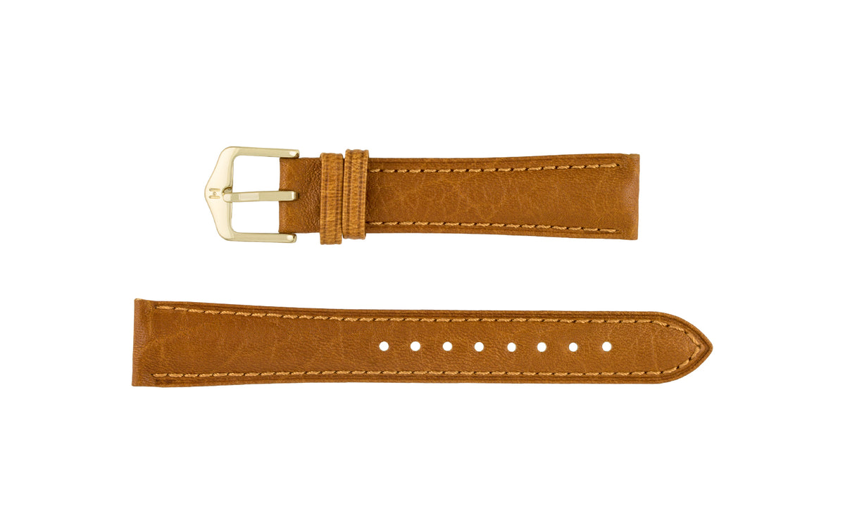 Camelgrain by HIRSCH - Women&#39;s LONG Honey Textured Leather Watch Strap