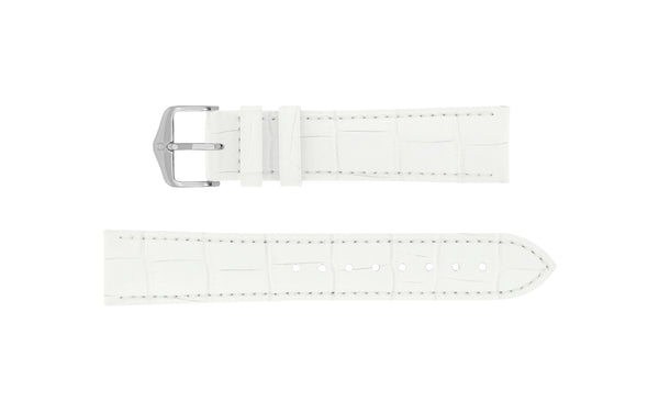 Duke by HIRSCH - Men's White Alligator Grain Leather Watch Strap