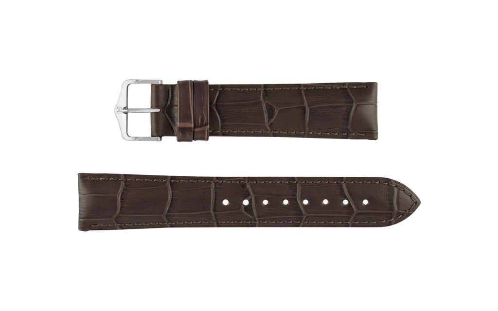Duke by HIRSCH - Women's LONG Brown Alligator Grain Leather Watch Strap