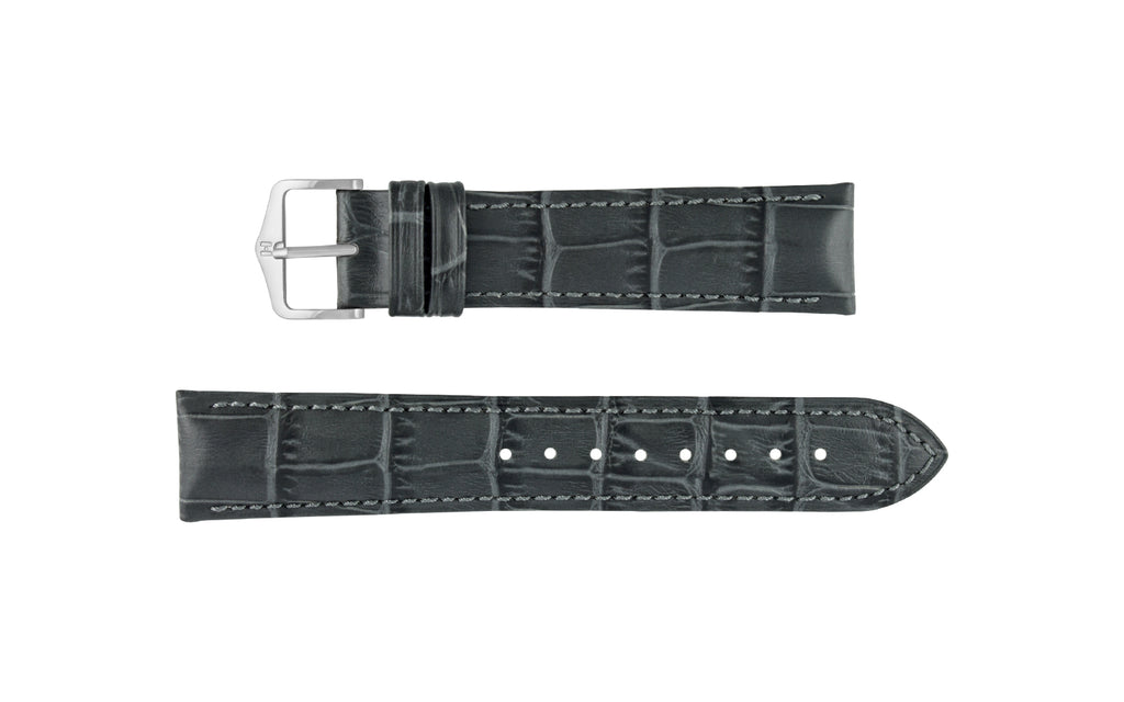 Duke by HIRSCH - Men's Gray Alligator Grain Leather Watch Strap