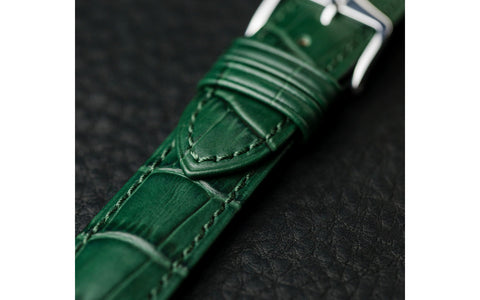 Duke by HIRSCH - Men's Green Alligator Grain Leather Watch Strap