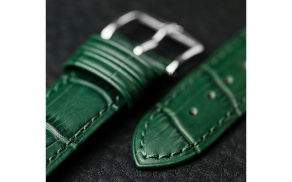 Duke by HIRSCH - Men's Green Alligator Grain Leather Watch Strap