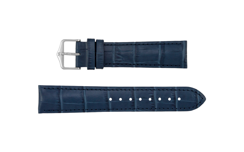 Duke by HIRSCH - Men's Blue Alligator Grain Leather Watch Strap