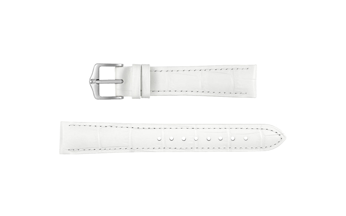Duke by HIRSCH - Women&#39;s White Alligator Grain Leather Watch Strap