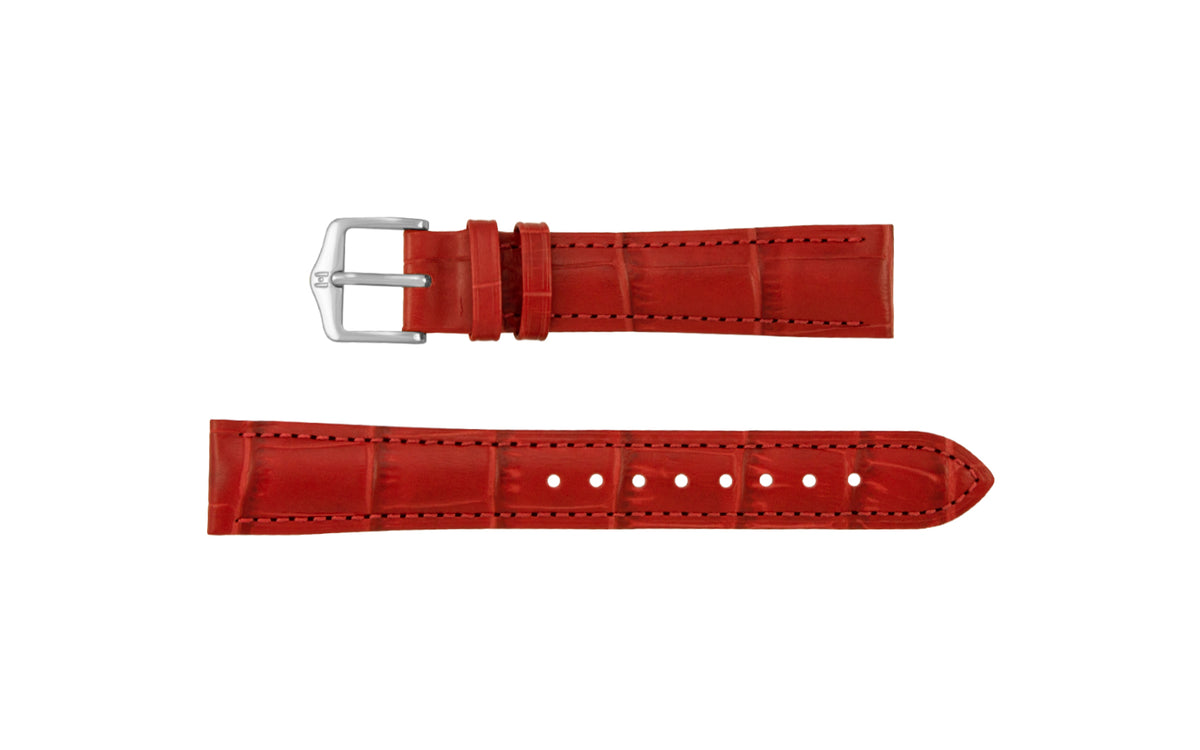 Duke by HIRSCH - Women&#39;s Red Alligator Grain Leather Watch Strap