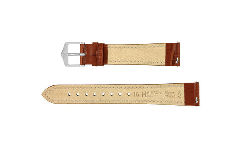 Duke by HIRSCH - Women's Golden Brown Alligator Grain Leather Watch Strap