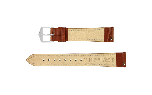 Duke by HIRSCH - Women's Golden Brown Alligator Grain Leather Watch Strap