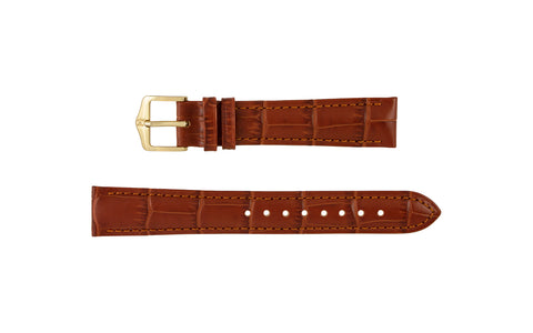 Duke by HIRSCH - Women's LONG Golden Brown Alligator Grain Leather Watch Strap
