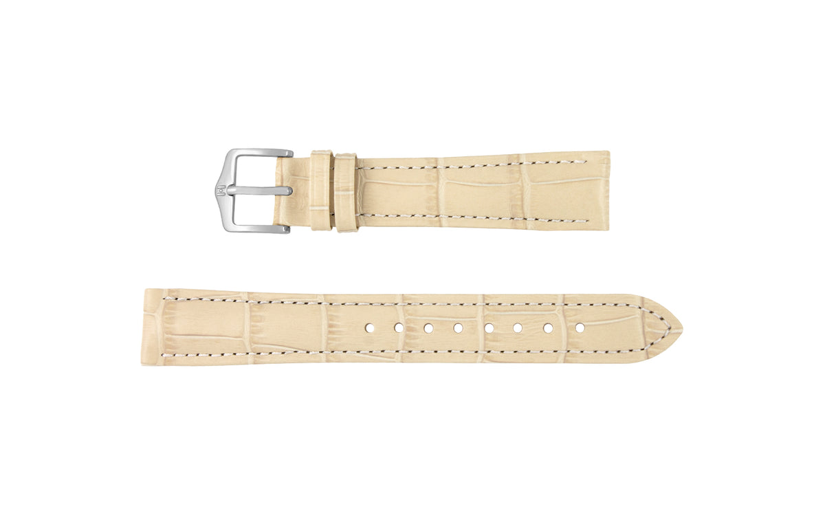 Duke by HIRSCH - Women&#39;s Beige Alligator Grain Leather Watch Strap