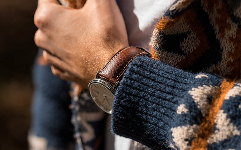 Boston by HIRSCH - Men's Brown Buffalo Calfskin Leather Watch Strap