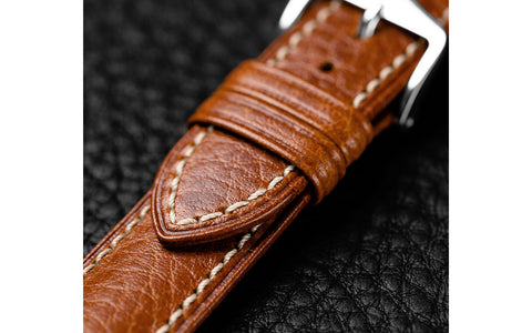 Boston by HIRSCH - Men's Golden Brown Buffalo Calfskin Leather Watch Strap