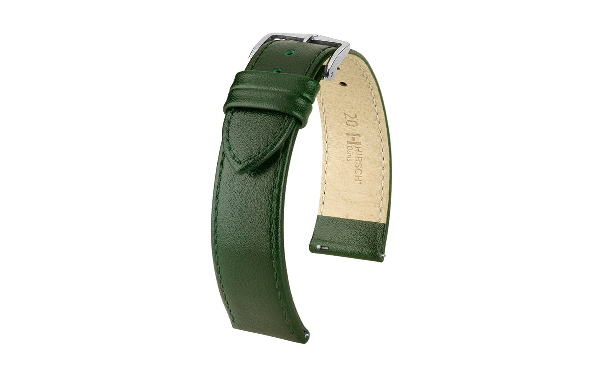Osiris by HIRSCH - Men&#39;s Green Calfskin Leather Watch Strap