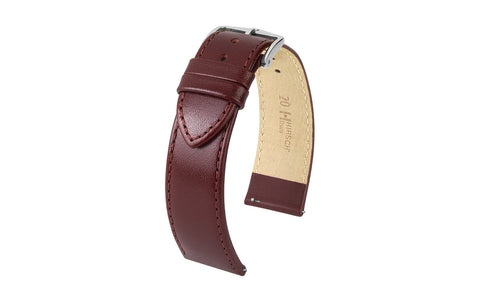 Osiris by HIRSCH - Men's SHORT Burgundy Calfskin Leather Watch Strap