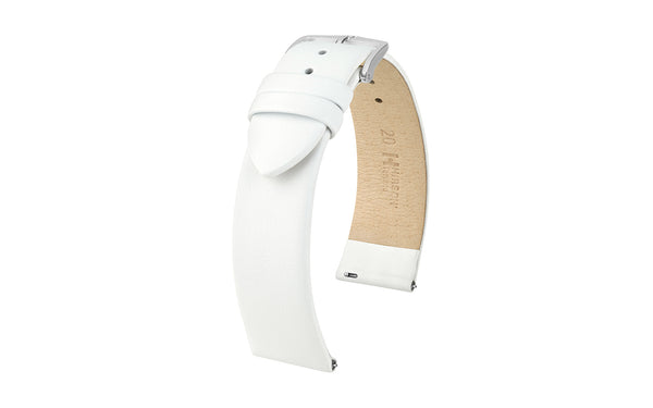 Toronto by HIRSCH - Men's SHORT White Fine-Grain Italian Leather Watch Strap