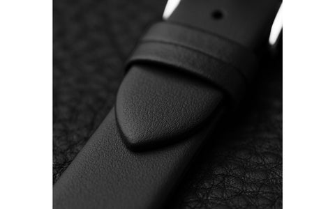 Toronto by HIRSCH - Men's SHORT Black Fine-Grain Italian Leather Watch Strap