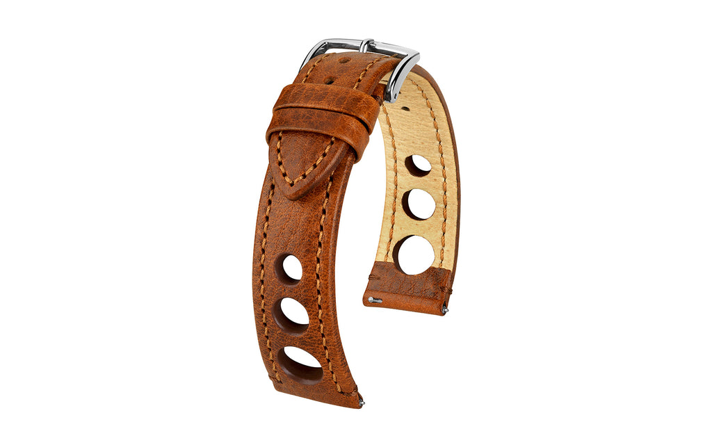 Rally by HIRSCH - Men's Golden Brown Artisan Racing Leather Watch Strap