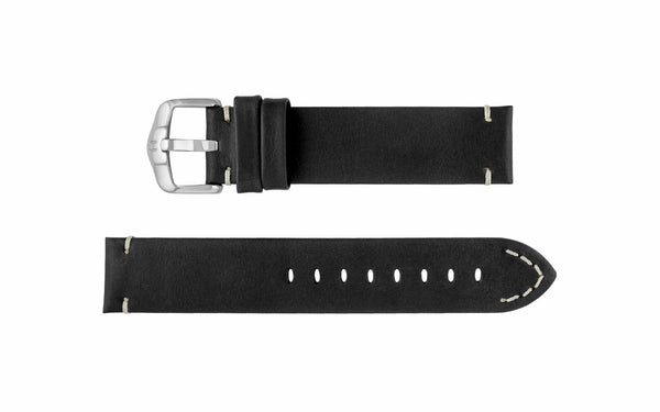 Ranger by HIRSCH - Men's Black Retro Calfskin Leather Watch Strap