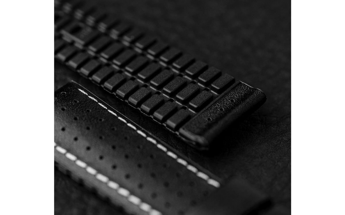 Tiger by HIRSCH - Black Perforated Smooth Calfskin Performance Watch Strap