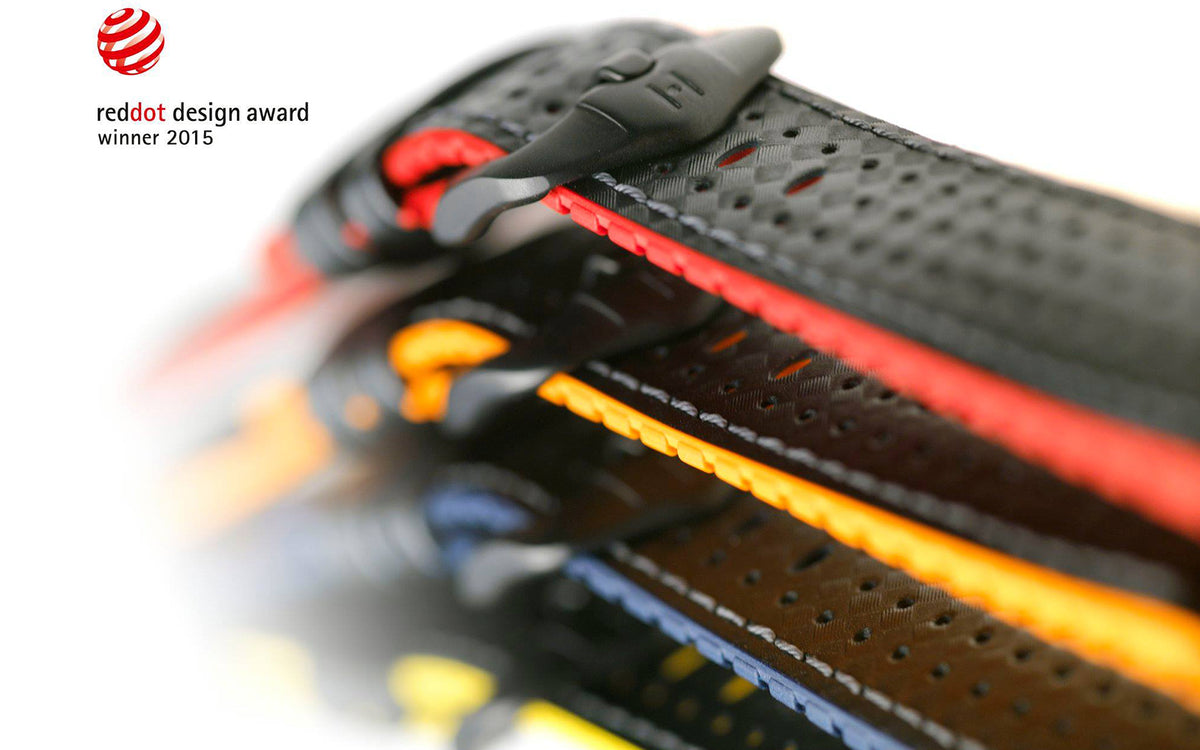 Ayrton by HIRSCH - Black &amp; Yellow Carbon Fiber Style Calfskin Performance Watch Strap