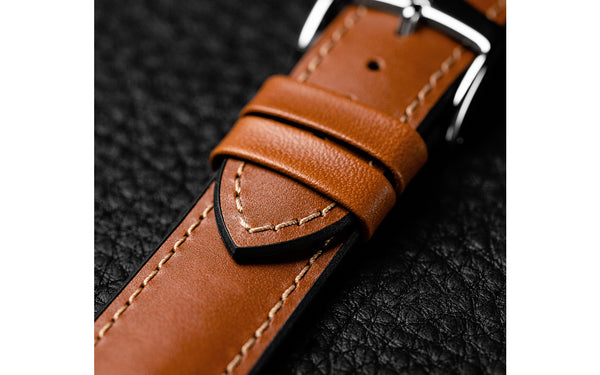 HIRSCH James Golden Brown Leather Watch Strap | Hirsch Straps USA