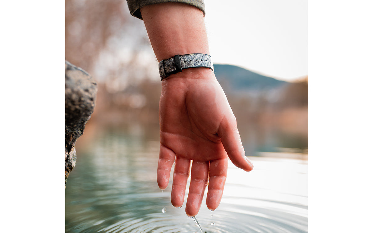 Stone by HIRSCH - Gray Slate Vegan Performance Watch Strap