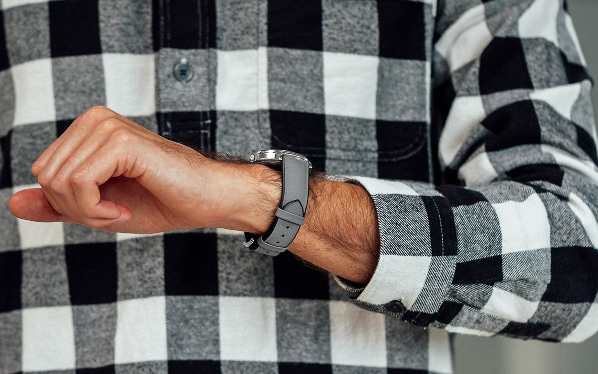 Arne by HIRSCH - Gray Sports Leather Performance Watch Strap  *Discontinued