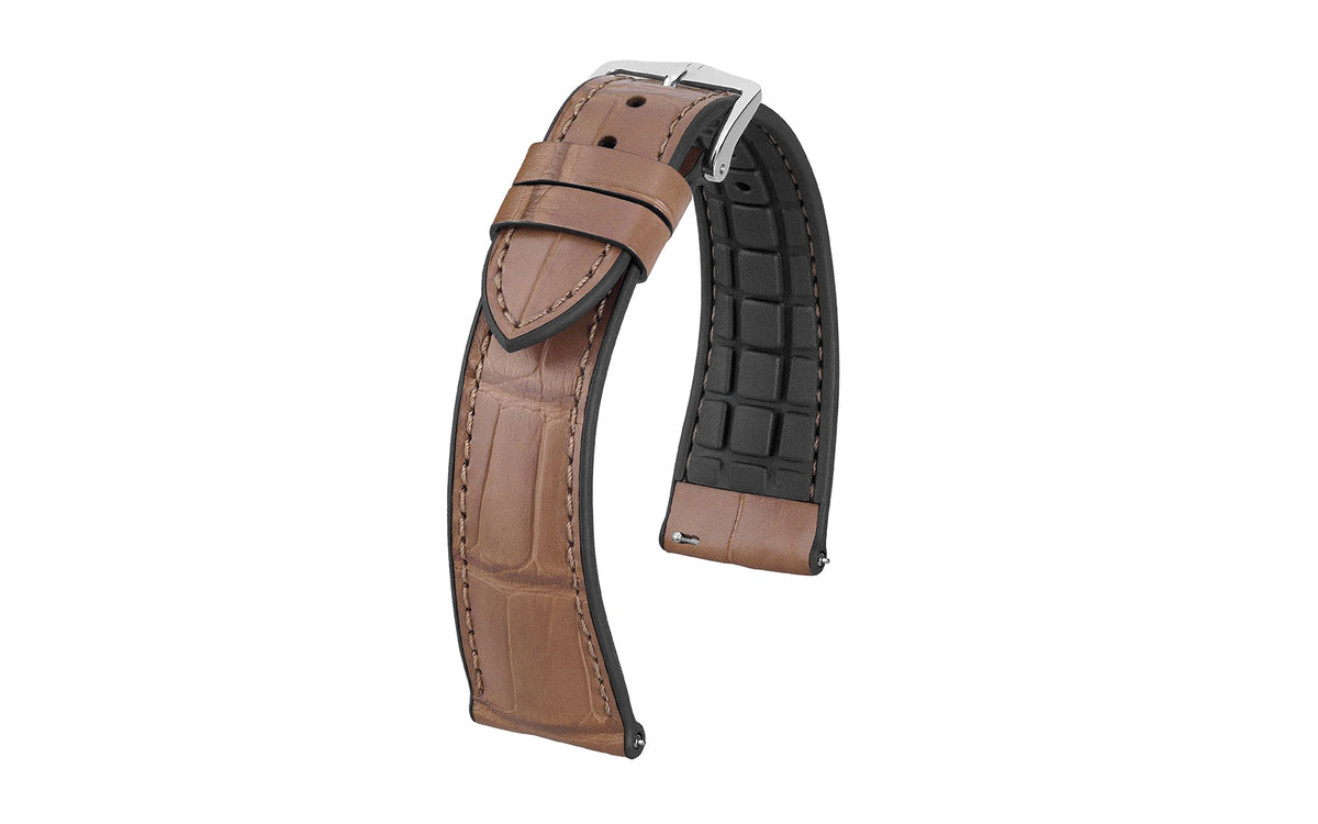 Ian by HIRSCH - Warm Elm Brown Louisiana Alligator Performance Watch Strap