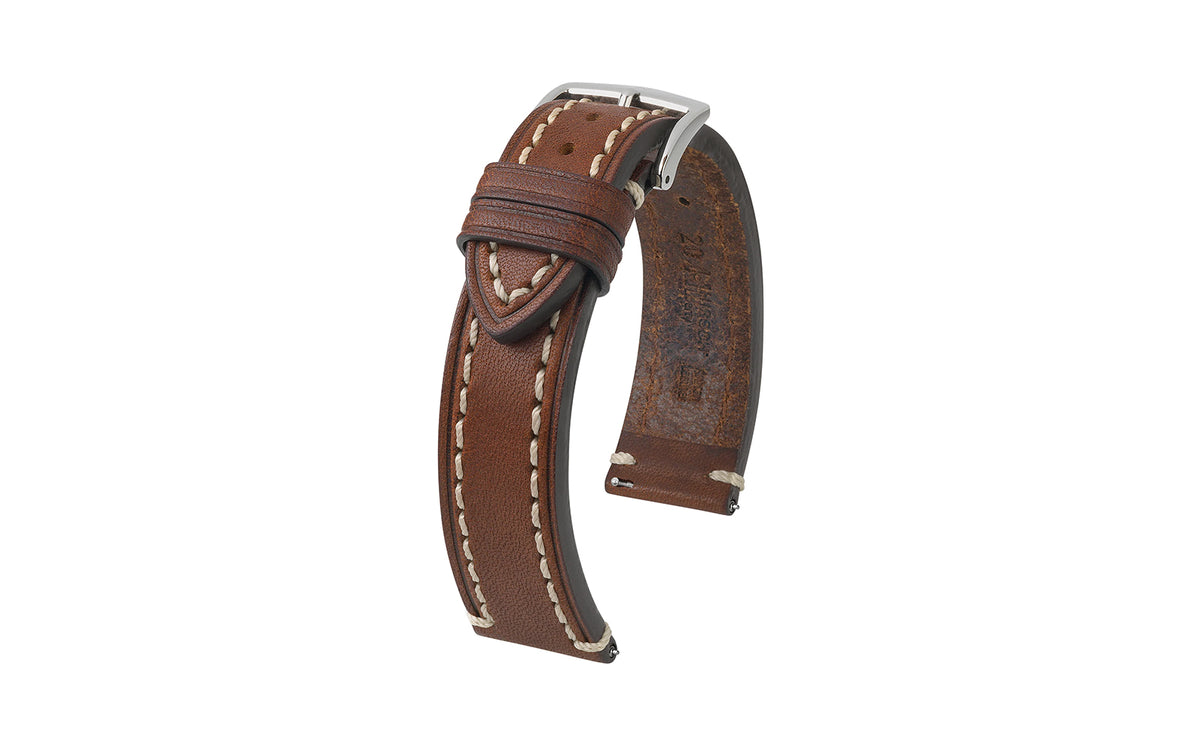Liberty by HIRSCH - Men&#39;s Brown Saddle Leather Watch Strap